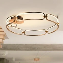 Plafonnier LED Colette à 6 Lampes, Doré Rosé -Sélectionnez Les Magasins D'Éclairage 8582451 2