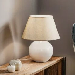 Lampe à Poser Sfera, Hauteur 53 cm, Blanche/grise