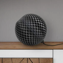 Lampe à Poser Tressage, Sphère Couchée, Graphite