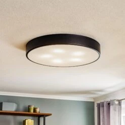 Plafonnier Cleo 600, Capteur, Ø 60cm Noir