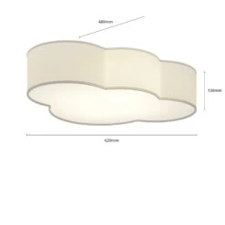 Plafonnier Cloud En Tissu, Longueur 62 cm, Gris -Sélectionnez Les Magasins D'Éclairage 9050005 6