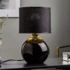 Lampe à Poser Palla, Ø 20 cm, Noire/dorée 2 Lampe à Poser Palla, Ø 20 cm, Noire/dorée -Sélectionnez Les Magasins D'Éclairage 9050347