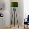 Lampadaire Tercino, Trépied, Abat-jour Vert