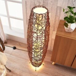 Lampadaire Nias En Rotin Et En Tissu -Sélectionnez Les Magasins D'Éclairage 9624091 4