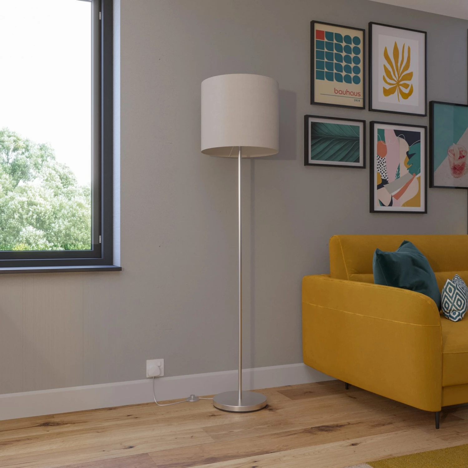 Lindby Smart Lampadaire Everly Abat-jour Tissu 5 Lindby Smart Lampadaire Everly Abat-jour Tissu – Image 3