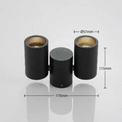 Plafonnier Gesina, 2 lampes, Noir -Sélectionnez Les Magasins D'Éclairage 9624486 4