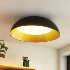 Lindby Juliven Plafonnier LED, Noir-doré