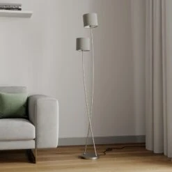 Lucande Juljana Lampadaire, 2 L., Abat-jour Tissu 13 Lucande Juljana Lampadaire, 2 L., Abat-jour Tissu -Sélectionnez Les Magasins D'Éclairage 9626234 2