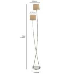 Lucande Juljana Lampadaire, 2 L., Abat-jour Tissu 17 Lucande Juljana Lampadaire, 2 L., Abat-jour Tissu -Sélectionnez Les Magasins D'Éclairage 9626234 6