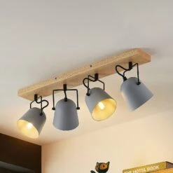 Lindby Adalin Plafonnier à 4 Lampes, Gris