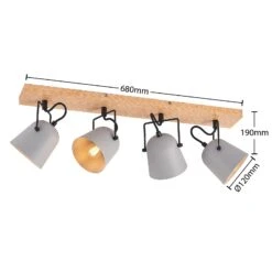 Lindby Adalin Plafonnier à 4 Lampes, Gris 15 Lindby Adalin Plafonnier à 4 Lampes, Gris -Sélectionnez Les Magasins D'Éclairage 9627371 4