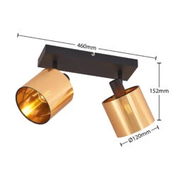 Lindby Joudy Plafonnier, 2 Lampes, Bronze Clair -Sélectionnez Les Magasins D'Éclairage 9627428 4