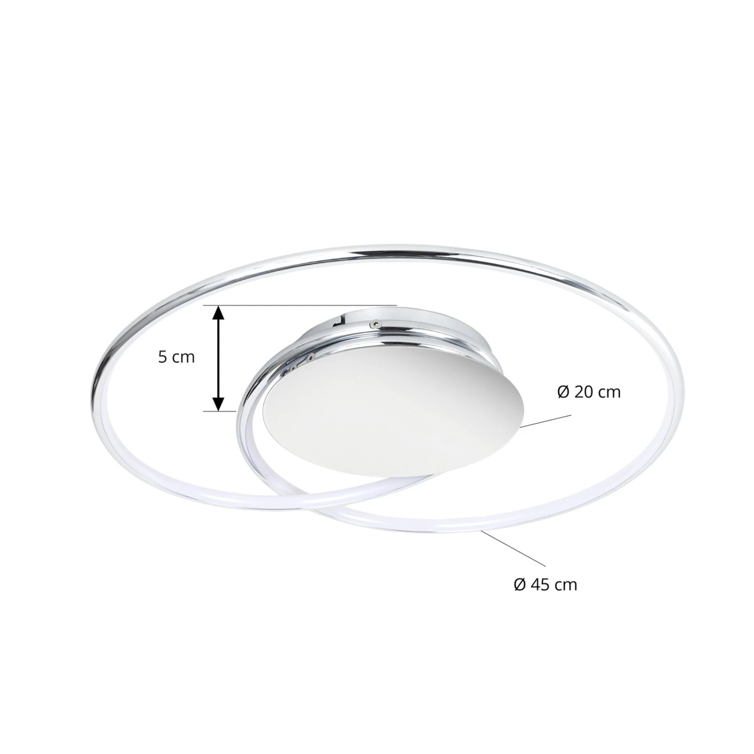 Lindby Joline Plafonnier LED, Chromé, 46 cm 6 Lindby Joline Plafonnier LED, Chromé, 46 cm – Image 4