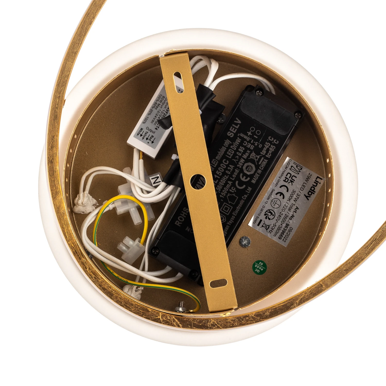 Lindby Dorle Plafonnier LED, Doré, Ø 60 cm 10 Lindby Dorle Plafonnier LED, Doré, Ø 60 cm – Image 8