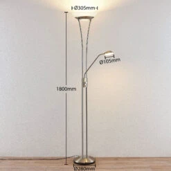 Lampadaire Indirect LED Amadou Liseuse, Nickel 13 Lampadaire Indirect LED Amadou Liseuse, Nickel -Sélectionnez Les Magasins D'Éclairage 9945370 3