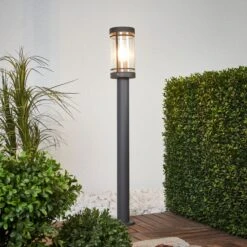 Borne Lumineuse Moderne Djori En Gris Foncé