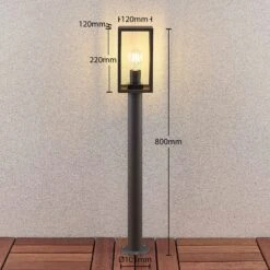 Lindby Filimon Borne Lumineuse, Gris Foncé, E27 -Sélectionnez Les Magasins D'Éclairage 9977051 3