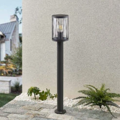 Lindby Yonan Borne Lumineuse Ronde E27, Gris Foncé 12 Lindby Yonan Borne Lumineuse Ronde E27, Gris Foncé -Sélectionnez Les Magasins D'Éclairage 9977056 1