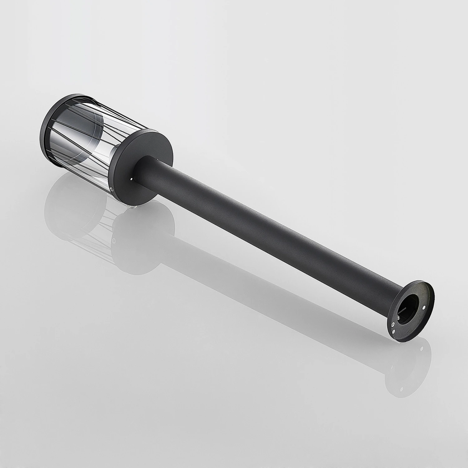 Lindby Yonan Borne Lumineuse Ronde E27, Gris Foncé 10 Lindby Yonan Borne Lumineuse Ronde E27, Gris Foncé – Image 8