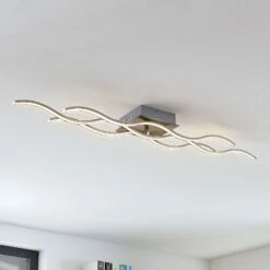 Plafonnier LED Safia à Trois Lampes, Forme Ondulée